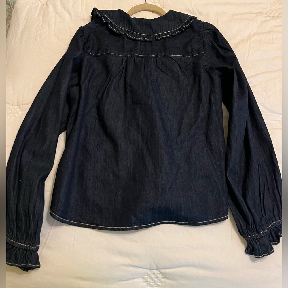 NWT Anthropologie Pilcro Keira Denim Long Sleeved Blouse Size M - Picture 6 of 8